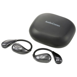 Ohm (OHM) AudioComm Earphones, Bluetooth Wireless Earphones, Bone Conduction, Air Conduction, Ear-hook Type, No Ear Blocking, Built-in Microphone, Black | HP-W610N-K 03-3193 Ohm Electric