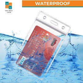 Mifflin 6 ID Card Holder Pack WATERPROOF Credit Clear Plastic Badge Travel Disneyland