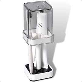 Toothbrush Holder with Cup/Cover Contains 3 Slots, Compatible with Conventional Toothbrushes, Can Store Toothpaste (Rectangle)