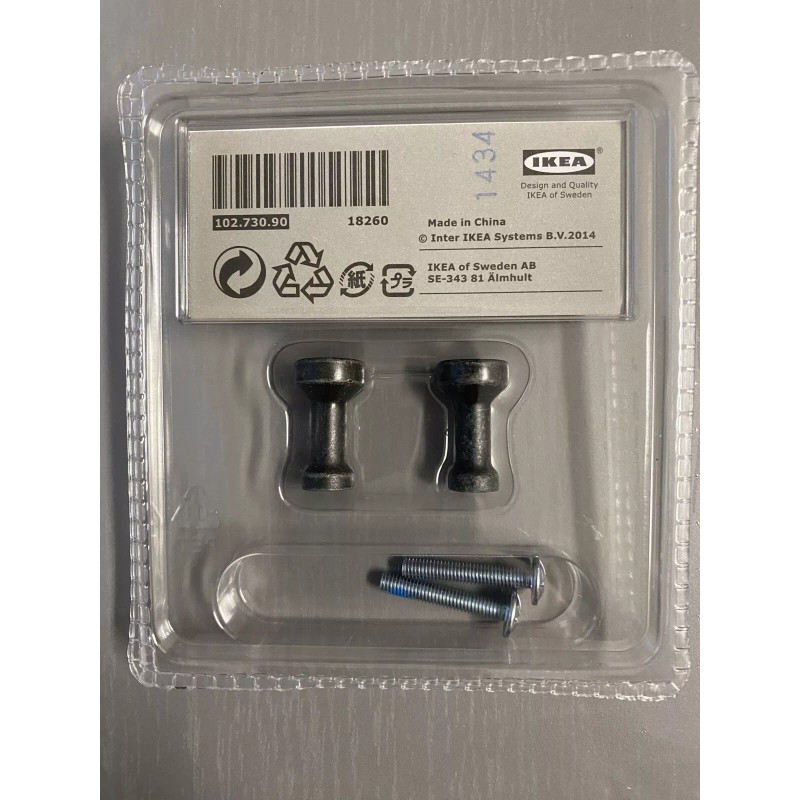 Ikea MOLLARP Knob Black Set Of 3 New 102.730.90.