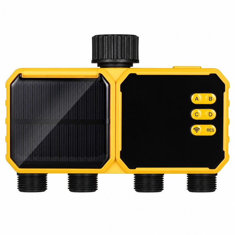 Solar WiFi Irrigation Timer for Garden Watering – 2-Outlet Smart