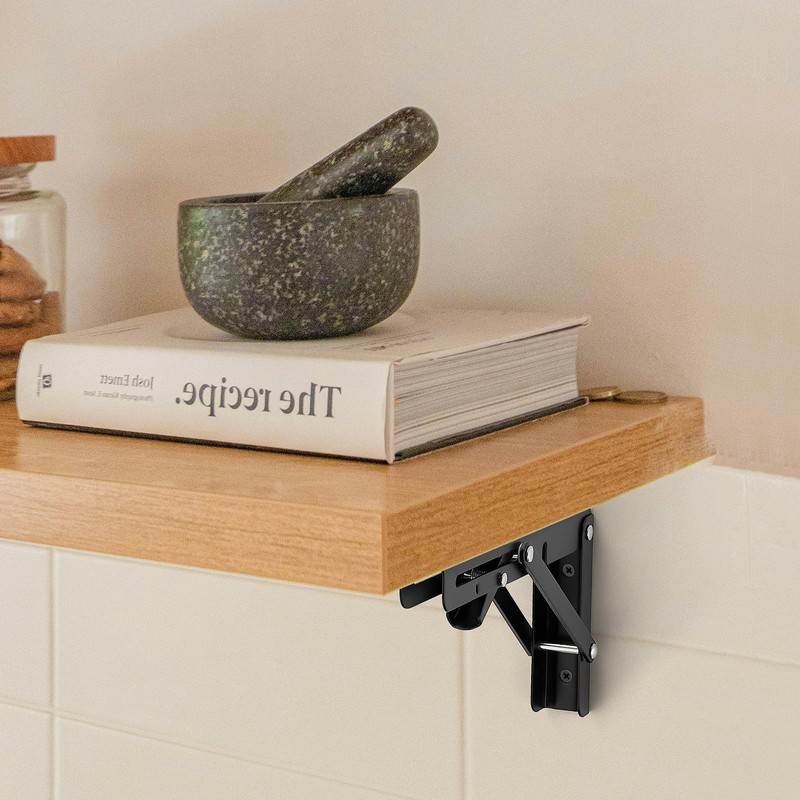 JOY DECOR 10 Inch Heavy Duty Folding Shelf Brackets, 4