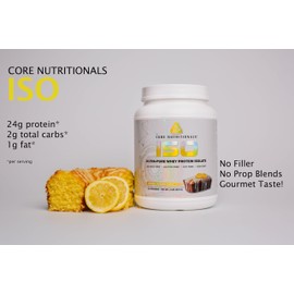 Core Nutritionals Core Nutritionals ISO, 100% Micro Filtered, Zero Artificial Fillers, 25g Whey Protein Isolate, 32 Servings (Lemon Pound Cake)