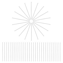 PH PandaHall- Alfileres de Cabeza Plana, 600 Piezas, 50 mm, Acero Inoxidable 304, alfileres de Cabeza Plana, alfileres de Metal para fabricación de Joyas, 0,7 mm (Calibre 21)
