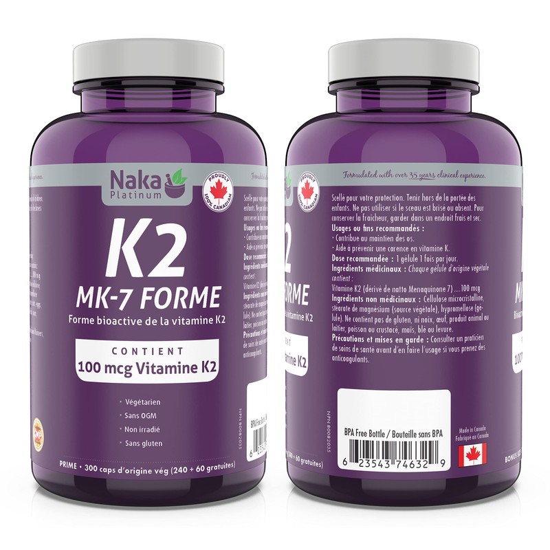 Naka Platinum K2 (MK-7 form)100mcg (300 caps)