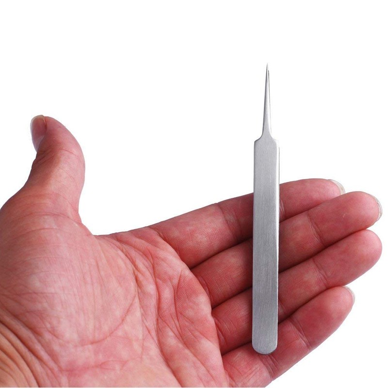 Blackhead Splinter Remover Tweezers Silver Professional Stainless Steel Blackheads Needle
