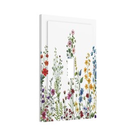 Wpshijia Light Switch Cover Plate Colorful Wildflowers Plants Flowers on White Background 1 Gang Switch Plate Covers Single Toggle Wall Plates Decorative Electrical Faceplate for Bathroom Home Decor