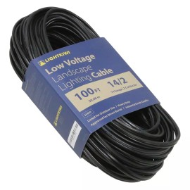 Lightkiwi 14/2 Low Voltage Landscape Wire - 100 Feet - Weatherproof Outdoor Unde
