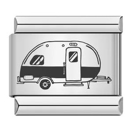 Casino Chip Camper Van Caravan Poker Playing Cards Dice Bike Birthday 9mm Italian Link Charm Compatible With Nomination Bracelet Mum Mom Mother Daughter (Caravan)