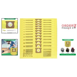 High Efficiency 12 Pk Type D Vacuum Bags for Shop-Vac 4 Gallon Dust Collection