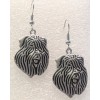 Bouvier des Flanders Dog Uncropped Antique Silver Alloy Hook Earrings