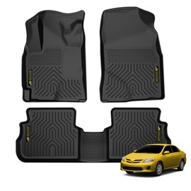 CNNELL Car Floor Mats Cargo Liners Compatible with Pontiac Vibe 2009-2010/Fits Toyota Corolla 2009-2013/Fits Toyota Matrix 2009-2013 Transmission Automatic FWD
