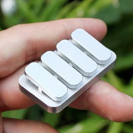 Metal Fidget Slider, Fidget Toys for Adults, EDC Magnetic Haptic Fidget Clicker, Gift for Men and Women, Magnetic Toys, Relief Stress and Anxiety - Silver(4 Piano Keys)