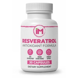 Resveratrol Antioxidant Supplement with Magnesium and Lemongrass for Wellness, Fitness Support and Beauty Care Capsules