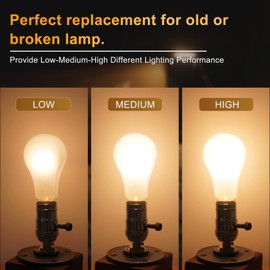 DiCUNO UL Listed 3-Way Lamp Socket Replacement Parts, Incandescent Lamp Holder with Knob Switch Turn for Low, Medium and High Settings, Repair Kit for DIY Project, Table, Floor Lamp, Silver, 1-Pack