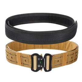 Battle Belt Combat 2 Inch Quick Release Buckle, MOLLE Hunting Duty Belt for Men Durable Two-in-One (Coyote Brown, M)