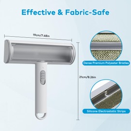 Pet Hair Remover Roller Reusable Dog and Cat Hair Remover Brush Self-Cleaning Pet Fur Lint Removal for Furniture,Carpet,Sofa,Bedding,Furniture Washable White