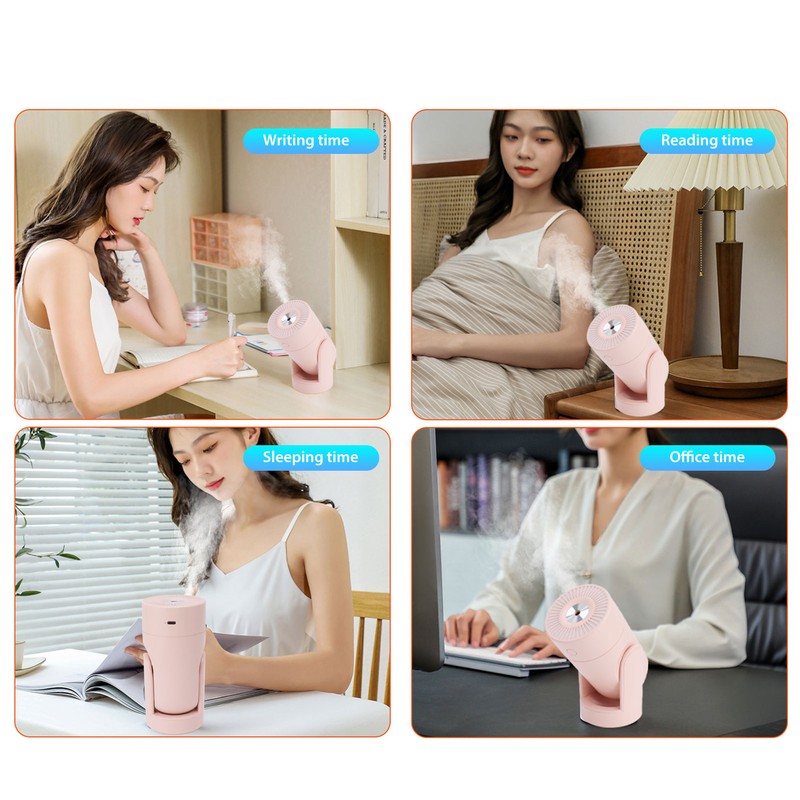 Portable Mini Humidifier USB Automatic Rotating Super Quiet Small Desktop
