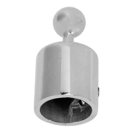 HAIWEN 316 Stainless Steel Boat Bimini Ball Top Cap Canopy Fitting External Eye End Eye Bimini Top Cap Fittings Marine for22/25mm Round Tube (Double Screws Type, 1inch 25mm)