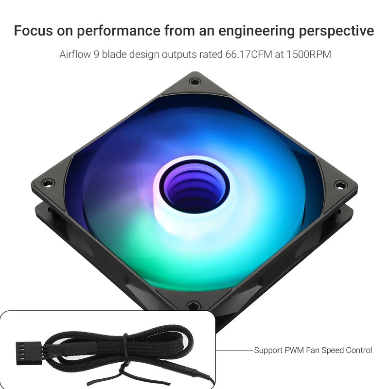 Thermalright TL-C12B-S V3 CPU Fan 120mm Case Cooler Fan ARGB,