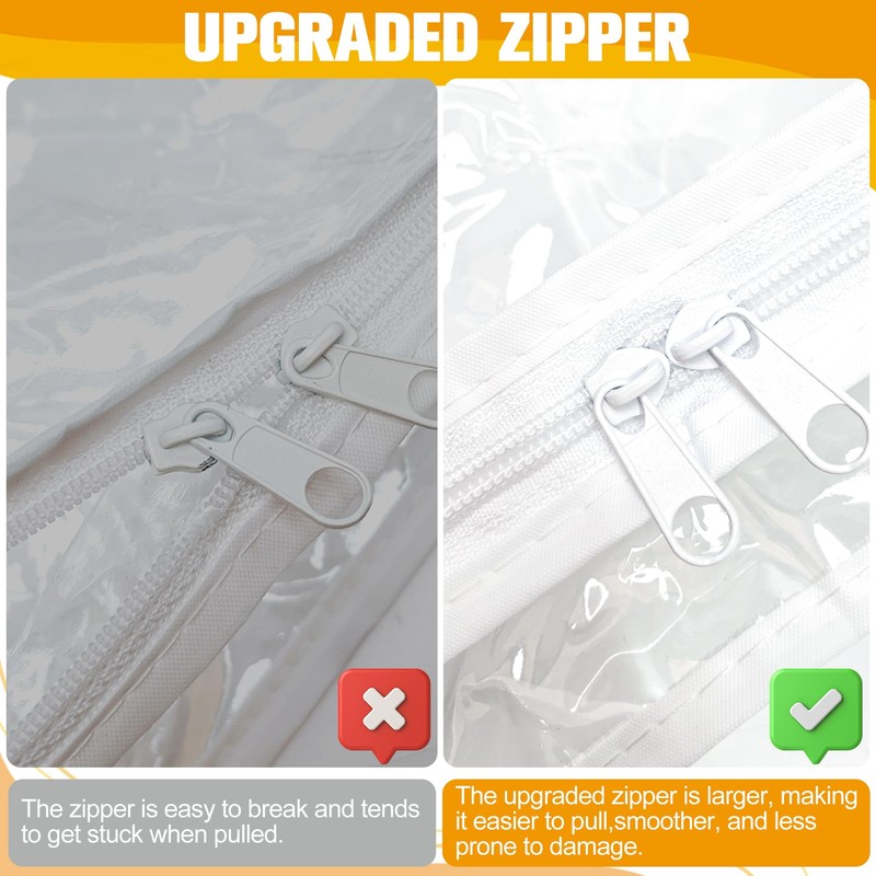 Kikerike Plastic Storage Bags with Easy-Glide Zipper, Pack of 6,