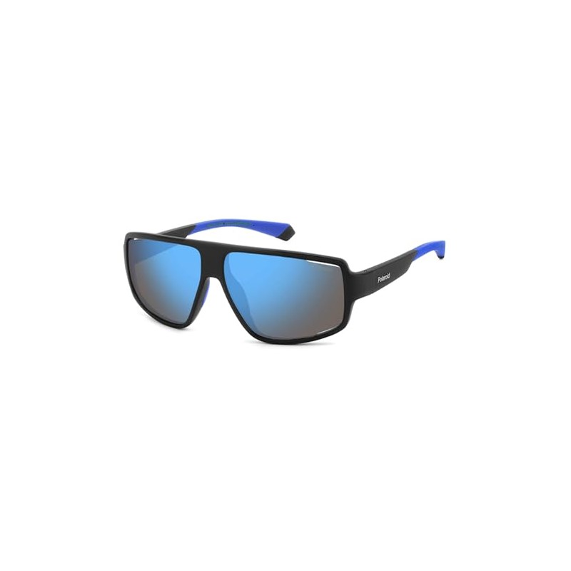 Polaroid Men's Sunglasses, Matte Black Blue