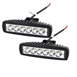 AUXTINGS 6 inch 18W Spot LED Work Light Bar Driving Lamp for Jeep Off Road 4WD 4x4 Cabin UTE SUV ATV Truck Car Boat,2 Piece