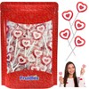 Valentine's Tattoo Heart Lollipops Candy, Red Heart Shaped Hard Candy