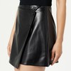 The Drop Women's Portia Vegan Leather Mini Wrap Skirt, Black,