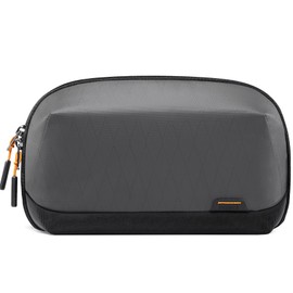 Inateck 180° Open Cable Organiser Bag Electronics Accessories Travel Bag Gadgets Organizer Splashproof, Gadgets Organizer Pouch Tech Pouch Storage Bag Tech Pouch with Handle, AB03007 Gray