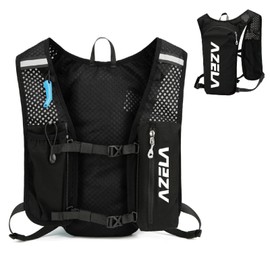 JEELAD 5L Hydration Backpack Lightweight Vest for Hiking Trail Running Gear Cycling Marathon for Women Men(A-Black(5L) - only Vest, One Size)