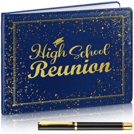 Patelai Class Reunion Guest Book with Pen Gathering Keepsake Decorations College High School Sign and Write Messages, 112 Pages (Blue,High School Reunion)