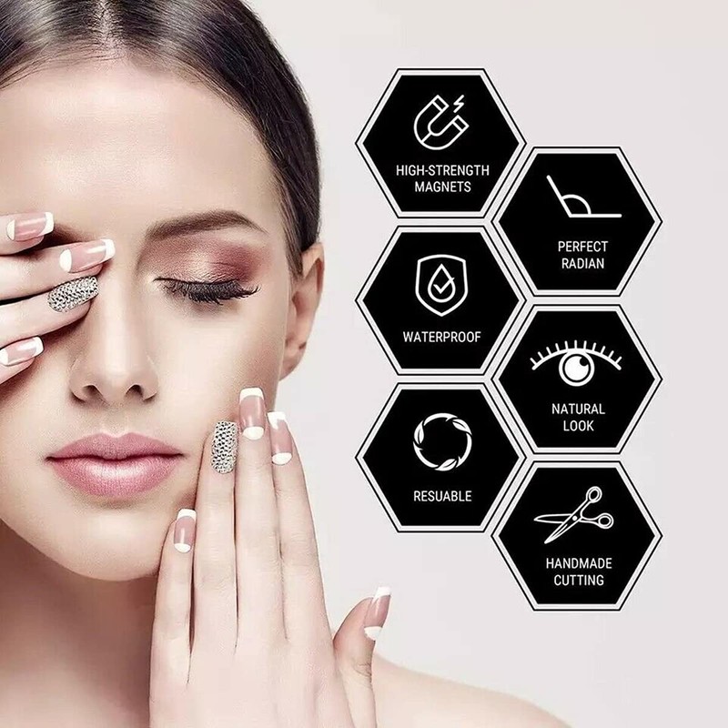 FEITA Upgraded Magnetic Eyelashes Kit with Eyeliner - 10 Pairs