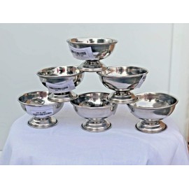 HomeGoods Stainless Steel Ice Cream Sundae Gelato Kulfi Pudding Desert Serving Bowl Cup (6)