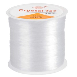 AvoDovA Elastic Beading Thread, 0.5mm Clear Elastic Thread Stretchy Beading Cord, 100m Clear Nylon Invisible Thread, Elastic Invisible String for Jewellery Making, Sew Hobby, Hanging Decorations, Bracelet Making