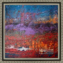 Poster Palooza A3 11.7x16.5 Frame Silver and Black Ornate Vintage Solid Wood Picture Frame | 1.25 Inch Moulding Width | with UV Acrylic Plexiglass, Foam Board Backing & Hanging Hardware Included