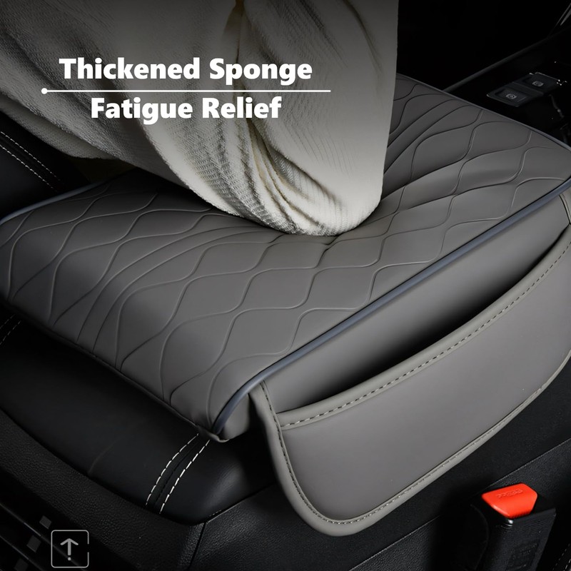 Upgraded Car Center Console Cover, 2 Side Storage Pockets bags,