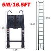 Telescoping Ladder, 16.5 FT Extension Ladder, Aluminum Lightweight Extendable Ladder,