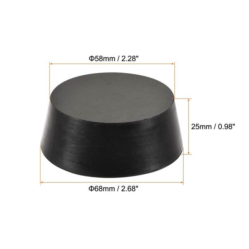 sourcing map Rubber Tapered Plug 58mm to 68mm Solid Test