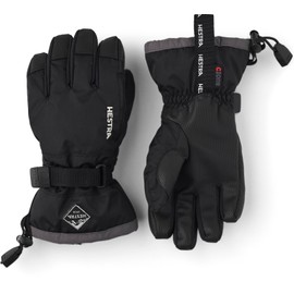 Hestra Gauntlet CZone Junior Glove - Waterproof, Insulated Kids Glove for Skiing, Snowboarding and Playing in The Snow - Black/Graphite - 3