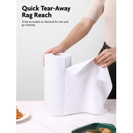 Fantasticlean Microfiber Cleaning Cloth Roll -40 Pack, Tear Away Microfiber Towels, 12" x 12", Reusable, Washable, Scratch Free, Ultra Absorbent Dishcloth for Car, Home Supplies, Pet, Kitchen (White)