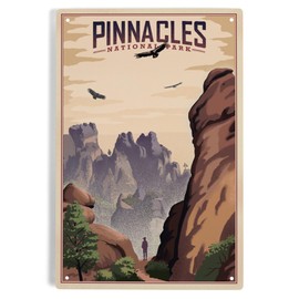 Lantern Press 6x9 Inch Metal Sign, Pinnacles National Park, California, Lithograph