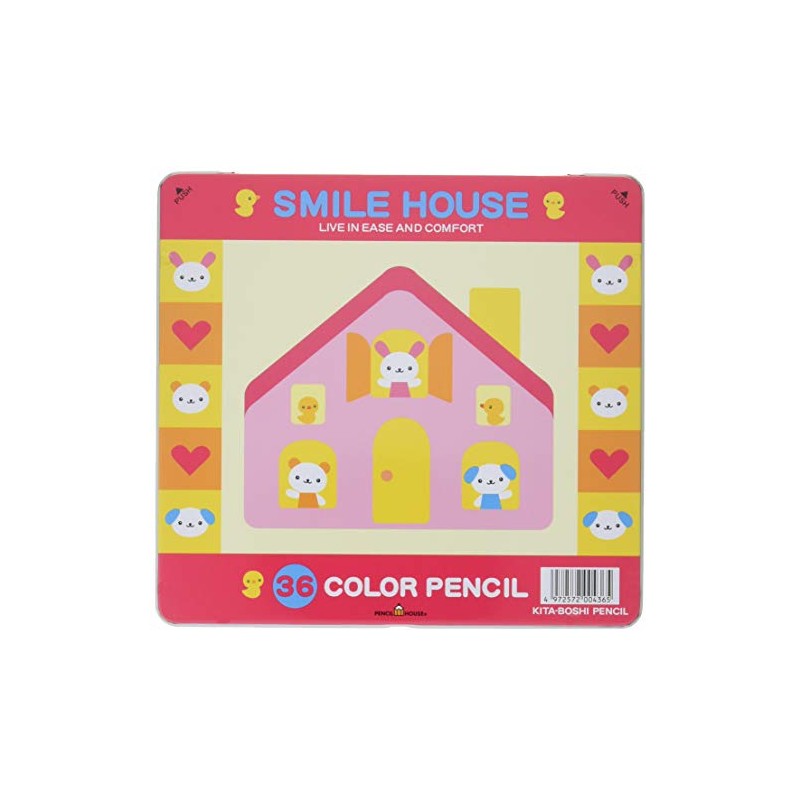 北星鉛筆 色鉛筆 36色 女の子柄 缶入 10805