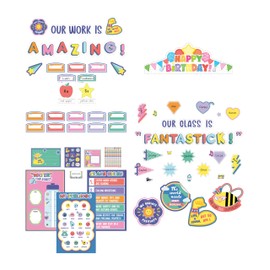 Carson Dellosa We Stick Together 261Pc Classroom Management Set, Colorful Birthday Crowns for Classroom, Motivational Bulletin Board Sets, Feelings Chart, Stickers, Punch Cards & More School Supplies
