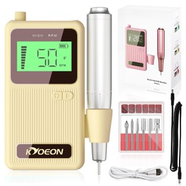 Professional Electric Nail Drill Machine, KYOEON Portable 50000 RPM Nail Drill Tools Kit Supplies with Accessories for Women High Speed Nail File Art Tools for Nail Techs or Salon Home