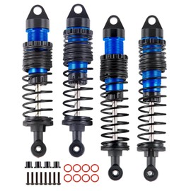 hopsupRC Full Aluminum Big Bore RC Shocks Absorber Damper Upgrades Part for 1/10 Slash/Stampede/Rustler/Bandit VXL 4X4 2WD,Front Rear Assembled Full Metal Shocks,4PCS Navy Blue