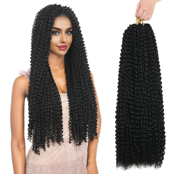 FUTAI Passion Twist Hair 7 Packs 24 Inch Pre Looped Water Wave Crochet Hair Bohemian Braids for Black Women