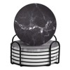 Anseom Pack of 6 Coasters Glasses, Round Ceramic Coasters with
