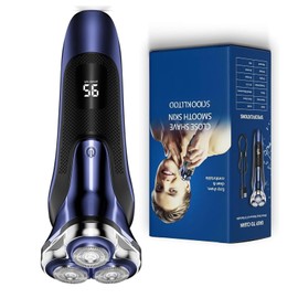 Men's Electric Shaver for Sensitive Skin & Travel - IPX6 Waterproof, Rechargeable with 1.5H Fast Charge, 4D Flex Precision Blades and Pop-Up Trimmer, Gentle Electric Razor