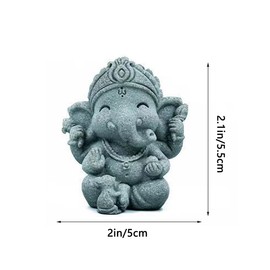 livelyfish Small Elephant Statue Sandstone Figurine Hindu Meditation Buddha Sculpture for Fish Tank Aquarium Decoration (A)